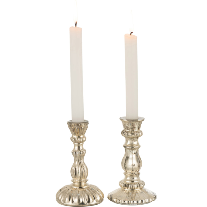 J-Line chandelier Oriental - verre - argent - small - 2 pcs