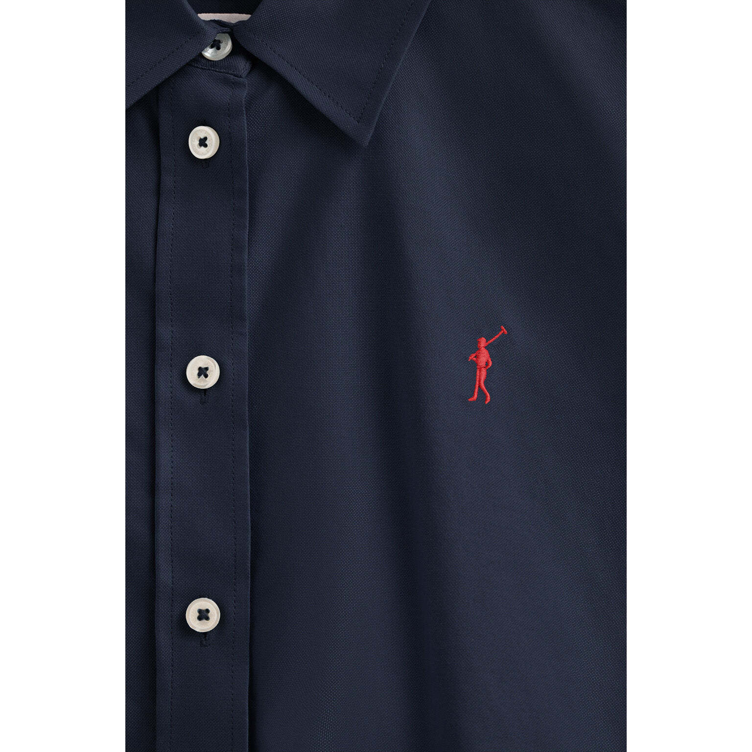 Camisa azul marino de corte recto con logo Rigby Go