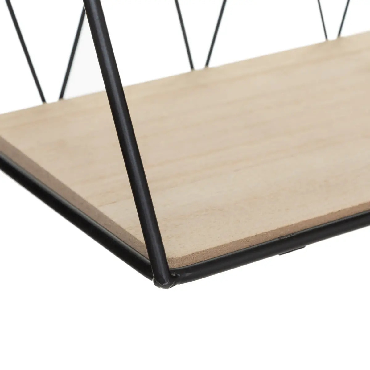 Étagère murale métal filaire noir 48x20cm