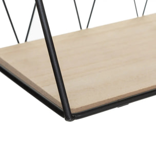 Étagère murale métal filaire noir 48x20cm