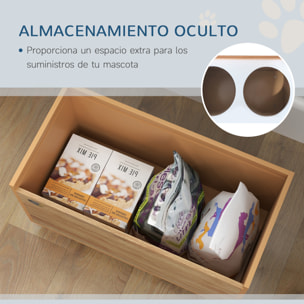 Comedero Perro Elevado con Alimentador Lento Extraíble y Espacio de Almacenaje Cuencos para Perros con 2x2 L Comedero y Bebedero de Acero Inoxidable para Perros Grandes Roble