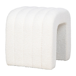 Kenta - pouf - en tissu bouclette - Blanc