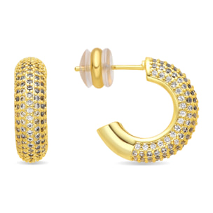 Pendientes acabado oro amarillo de 18k y Circonita Brillante