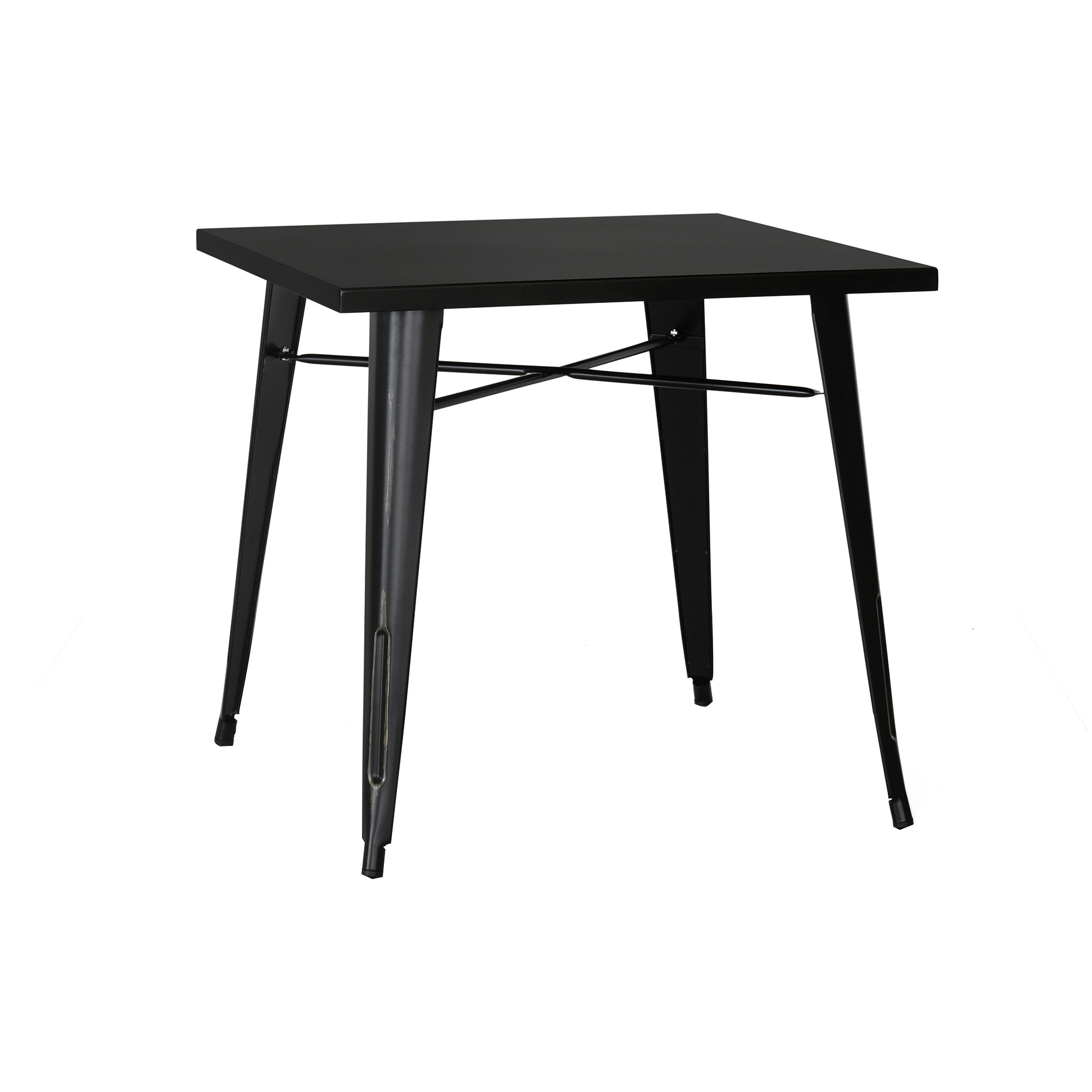 Tavolo, Industrial,in metallo,nero, con piano in legno, dallo stile industrial, perfetto per soggiorni e living