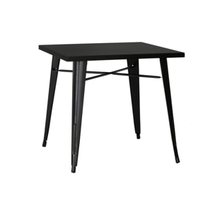 Tavolo, Industrial,in metallo,nero, con piano in legno, dallo stile industrial, perfetto per soggiorni e living