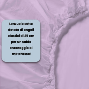 LENZUOLO SOTTO CON ANGOLI MAX COLOR, 100% COTONE MADE IN ITALY - MATRIMONIALE