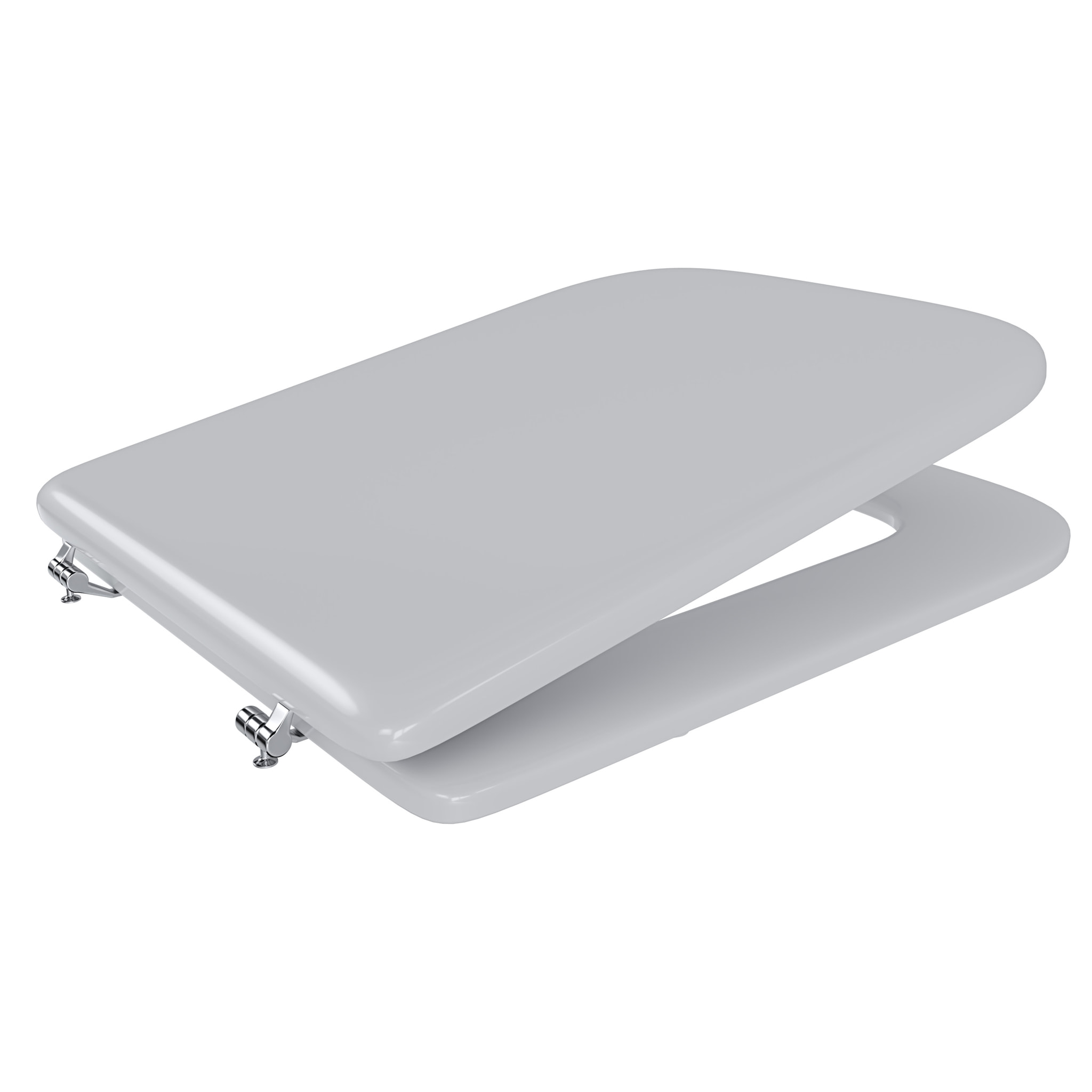 Sedile WC In Legno MDF Copriwater Tavoletta Universale Rapido Montaggio Per Tutti i WC Standard Portata 150 Kg Cerniere In Ottone 44 × 36 Cm Bianco