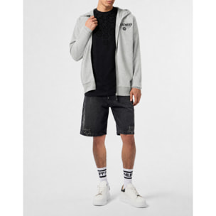 PHILIPP PLEIN Felpa con zip e cappuccio GREATNESS