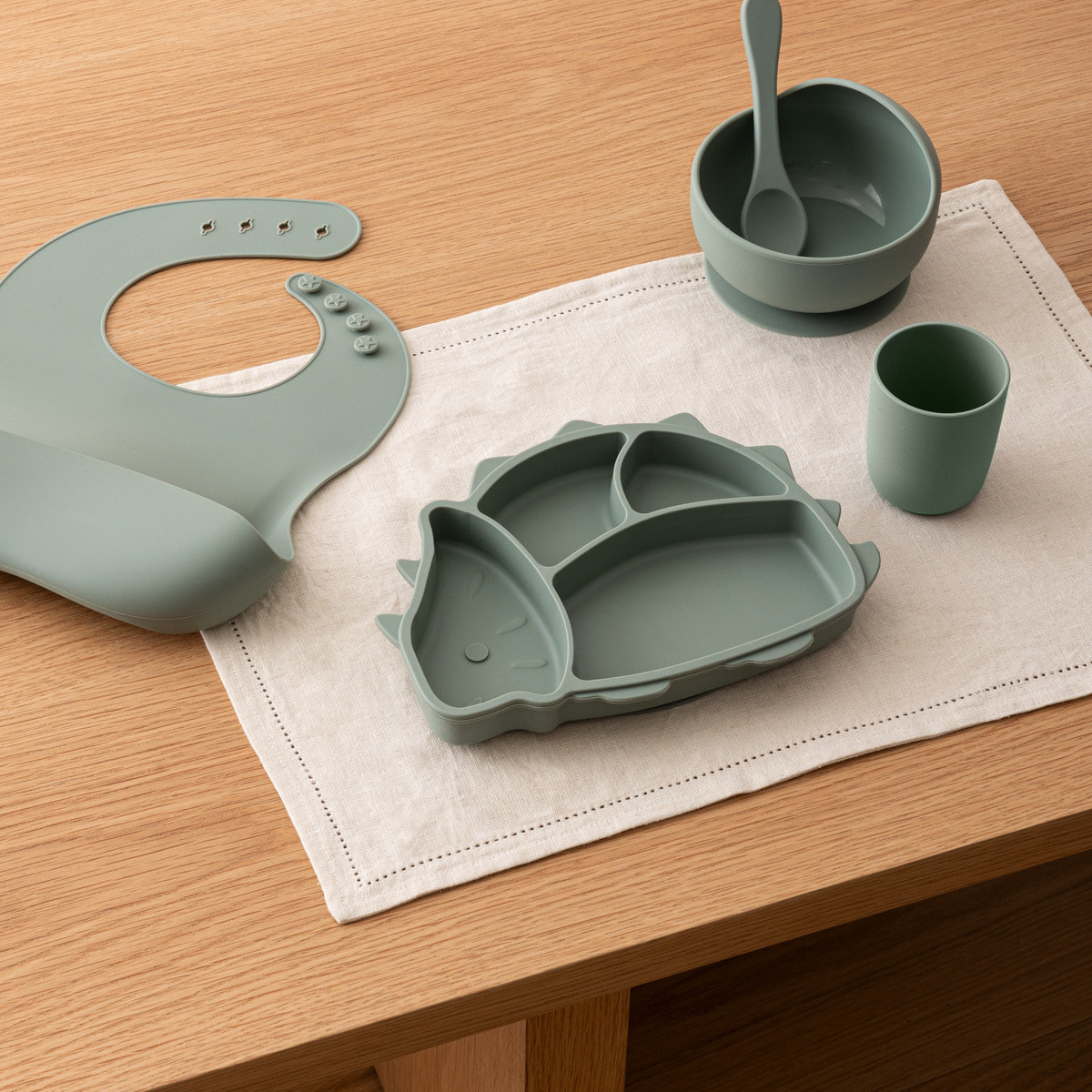 Set repas 5 pièces Yum vert