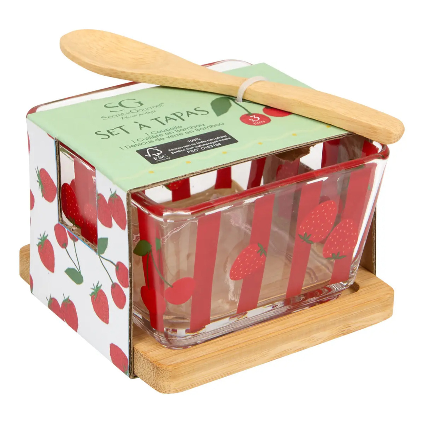 Set apéritif 3 coupelles Fruity