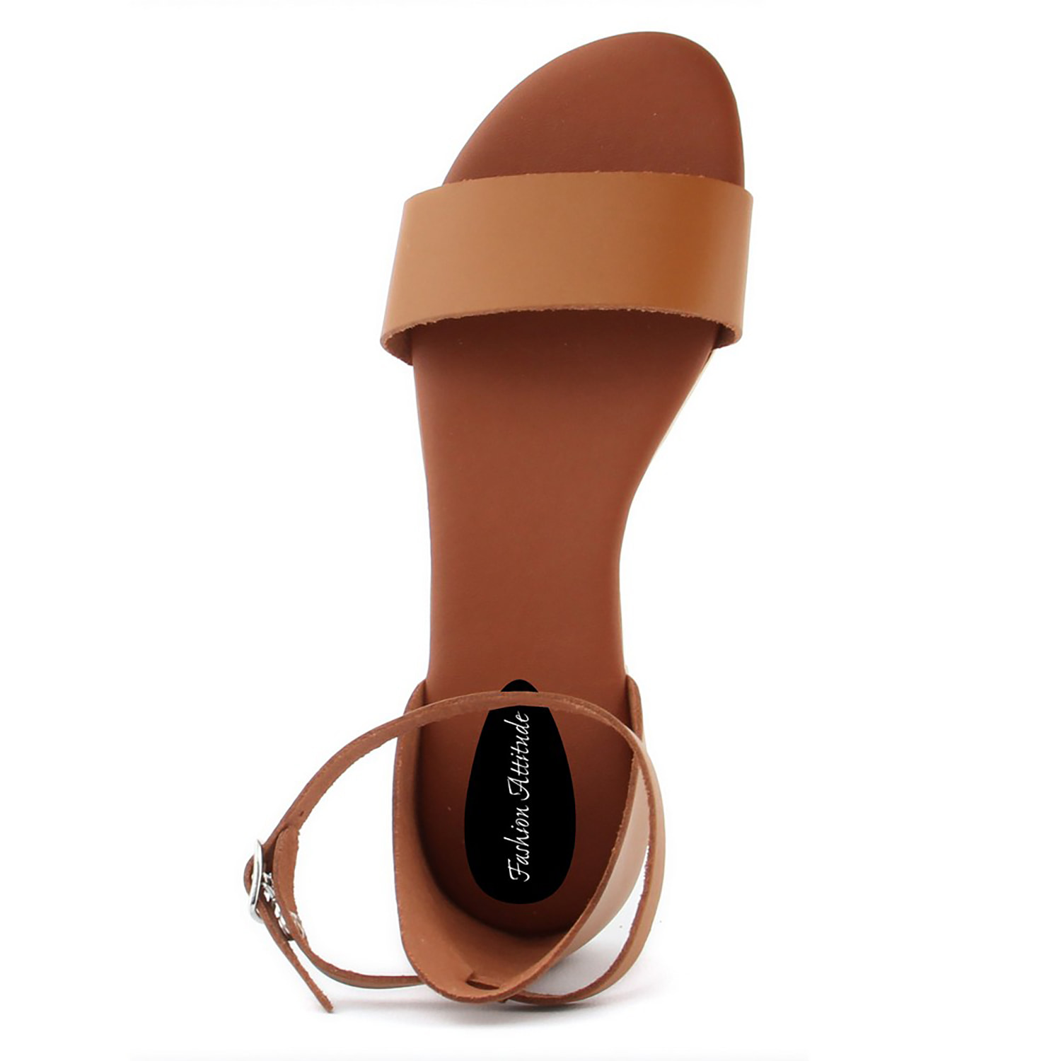 Sandalo Donna in pelle colore Cammello