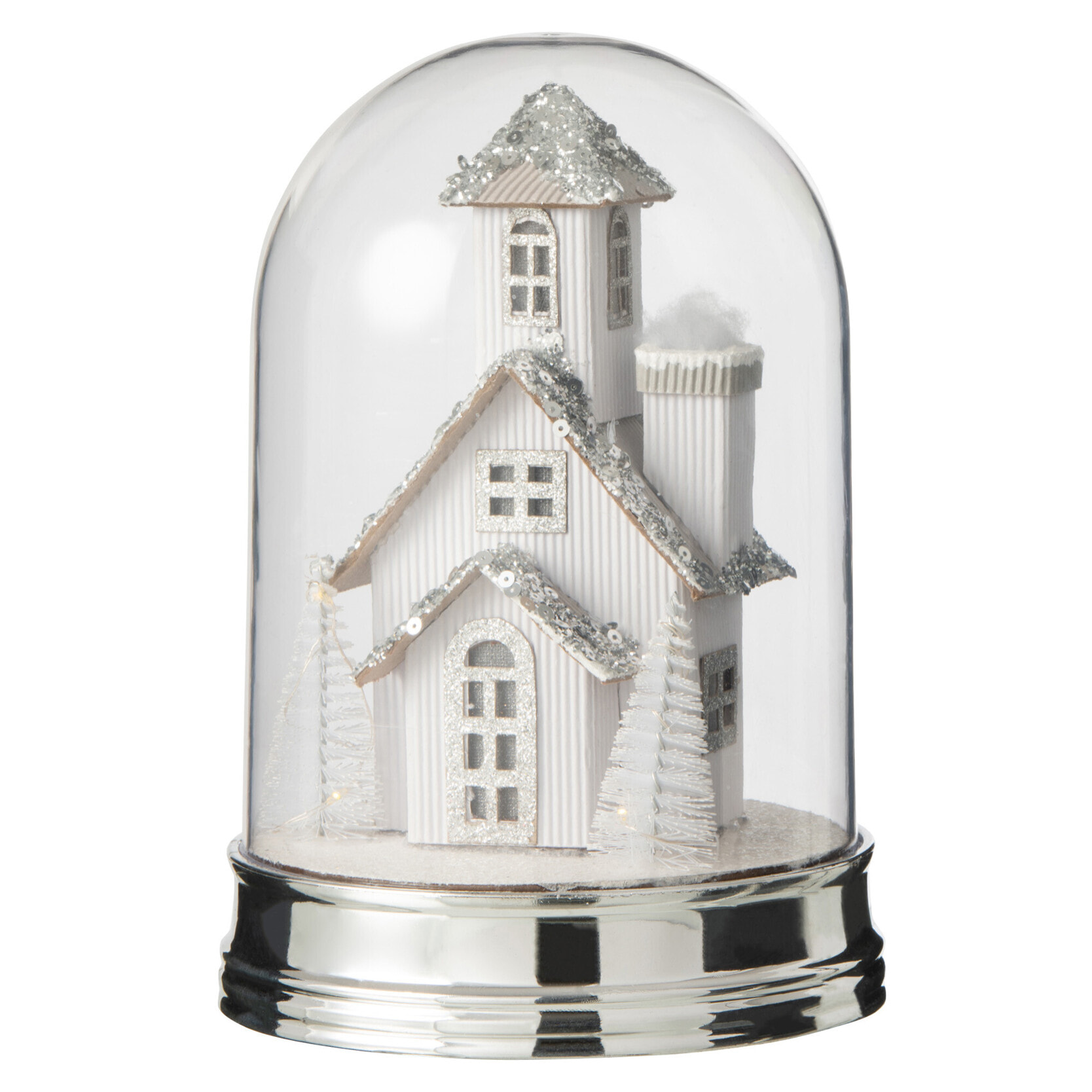 J-Line décoration Cloche Hiver Maison - acrylique - blanc - small - LED