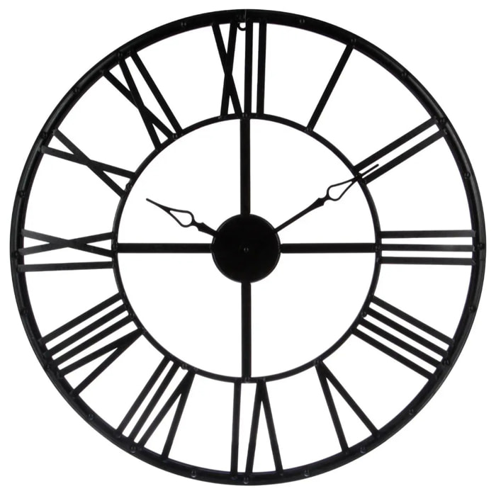 Horloge vintage métal noir D70cm