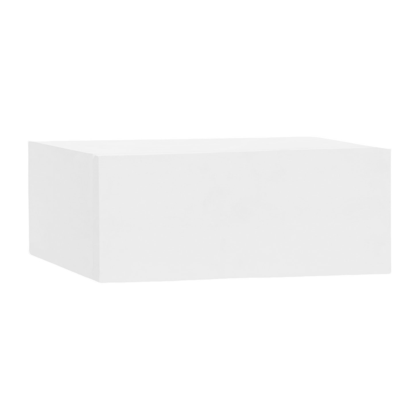Table de chevet flottante en bois massif blanc 15x40cm Hauteur: 15 Longueur: 40 Largeur: 25.5