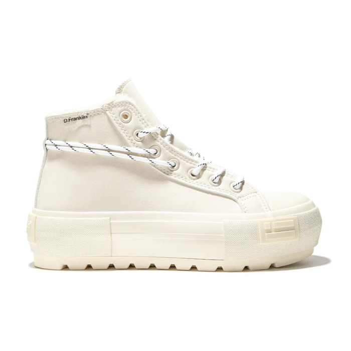 D.Franklin Zapatillas Altas de Mujer Casual One Way Fur Track Med en Beige