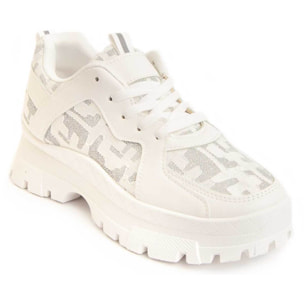 Sneaker De Plataforma - Blanco - Altura: 4 Cm