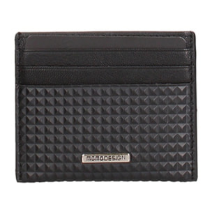 Porta carte uomo in vera pelle - Modello Solaro Chic - 7.8 x 9.7 x 0.3 cm