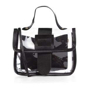 Zeccone bolso bandolera tote mini, de PVC transparente y piel sintética.