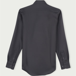 Camicia Uomo 1 Bottone Francese Slim Armaturato Care Free Grigio Scuro