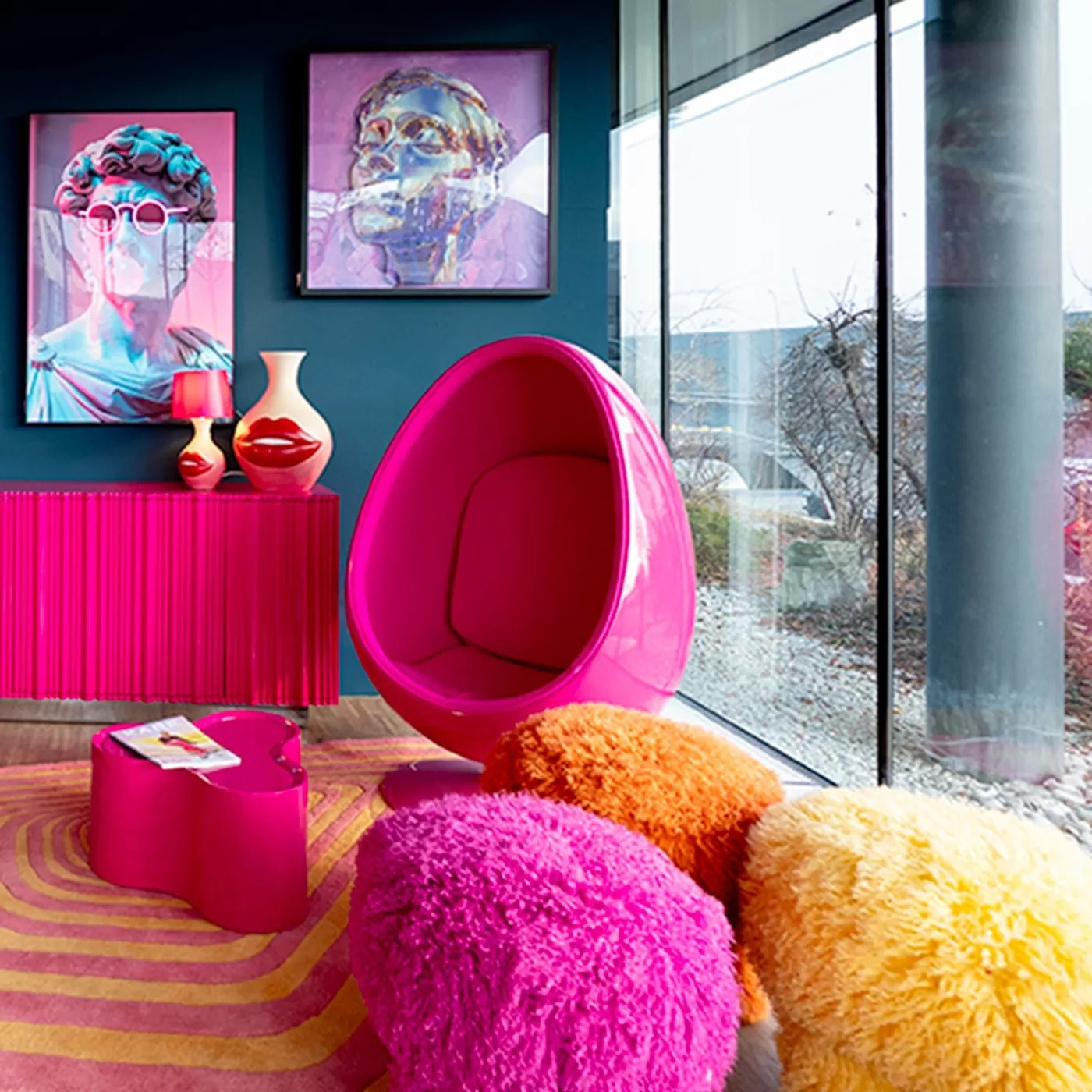 Tabouret Plushy jaune Kare Design