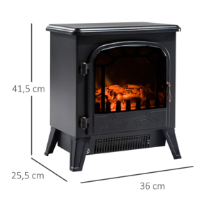 Chimenea Eléctrica Estufa Calefactor Eléctrica con Termostato 900W/1800W Acero