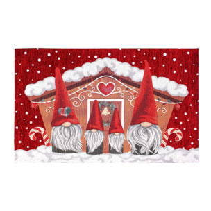 Tappeto Ingresso Arredo Natalizio Pan di Zenzero Rosso