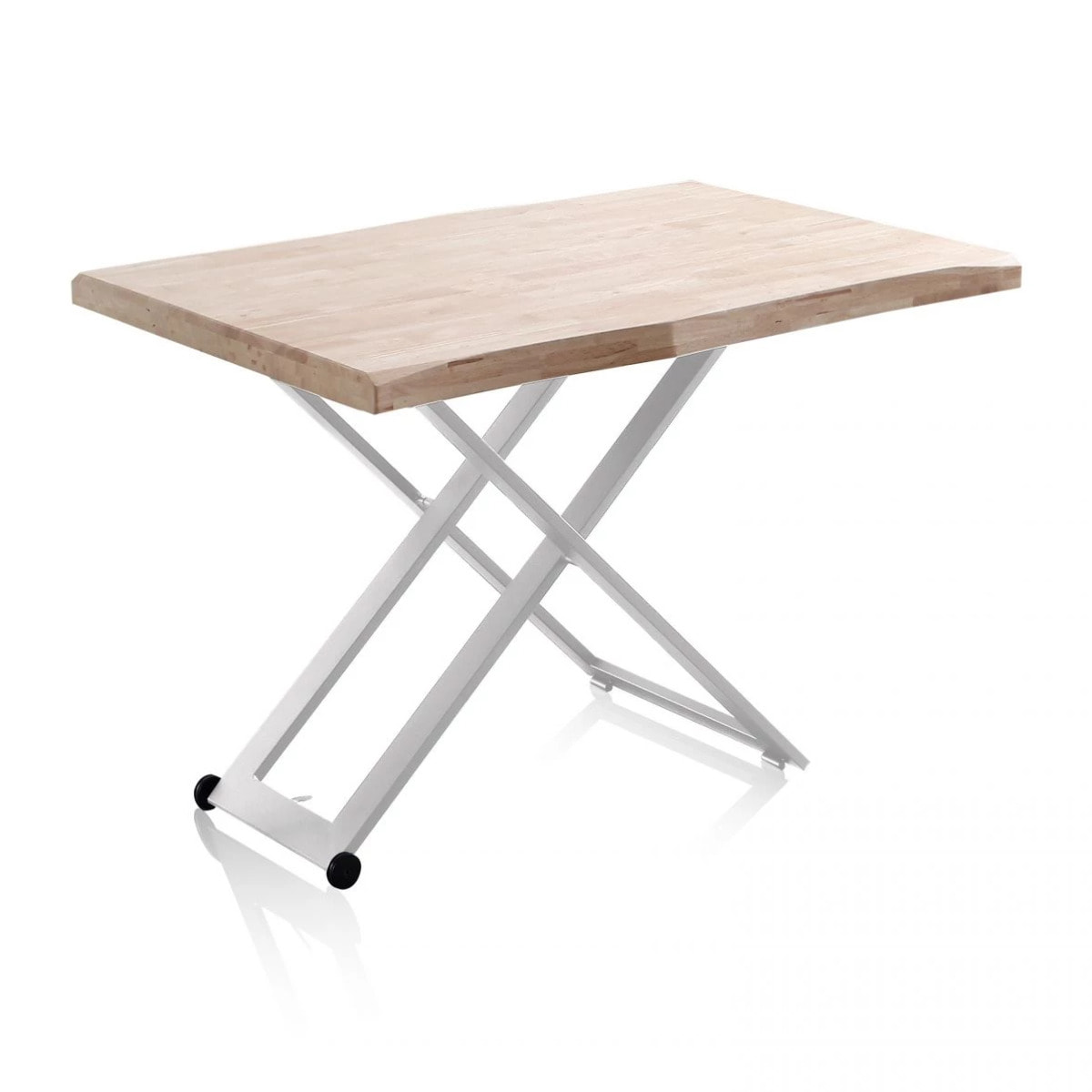 Mesa de centro elevable Lada Fit Blanco - Roble