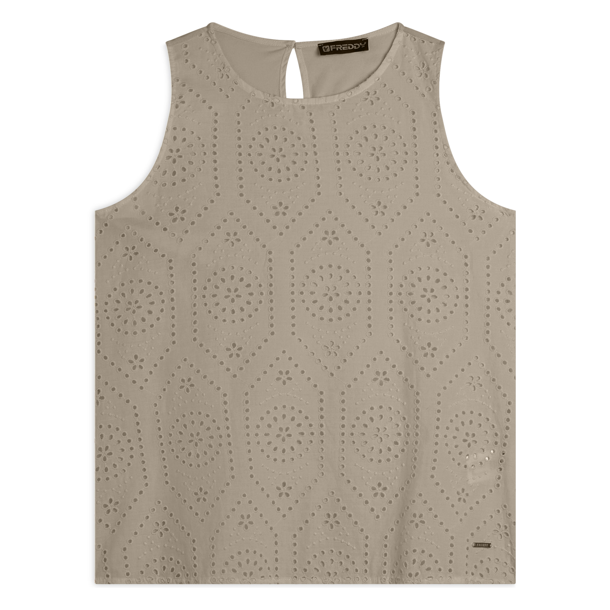 Canotta con fondo svasato e fronte Sangallo