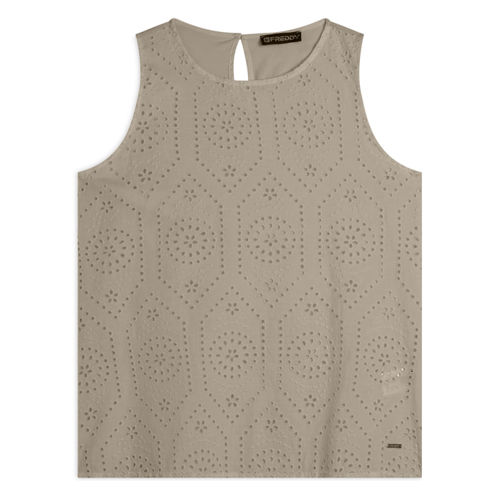 Canotta con fondo svasato e fronte Sangallo