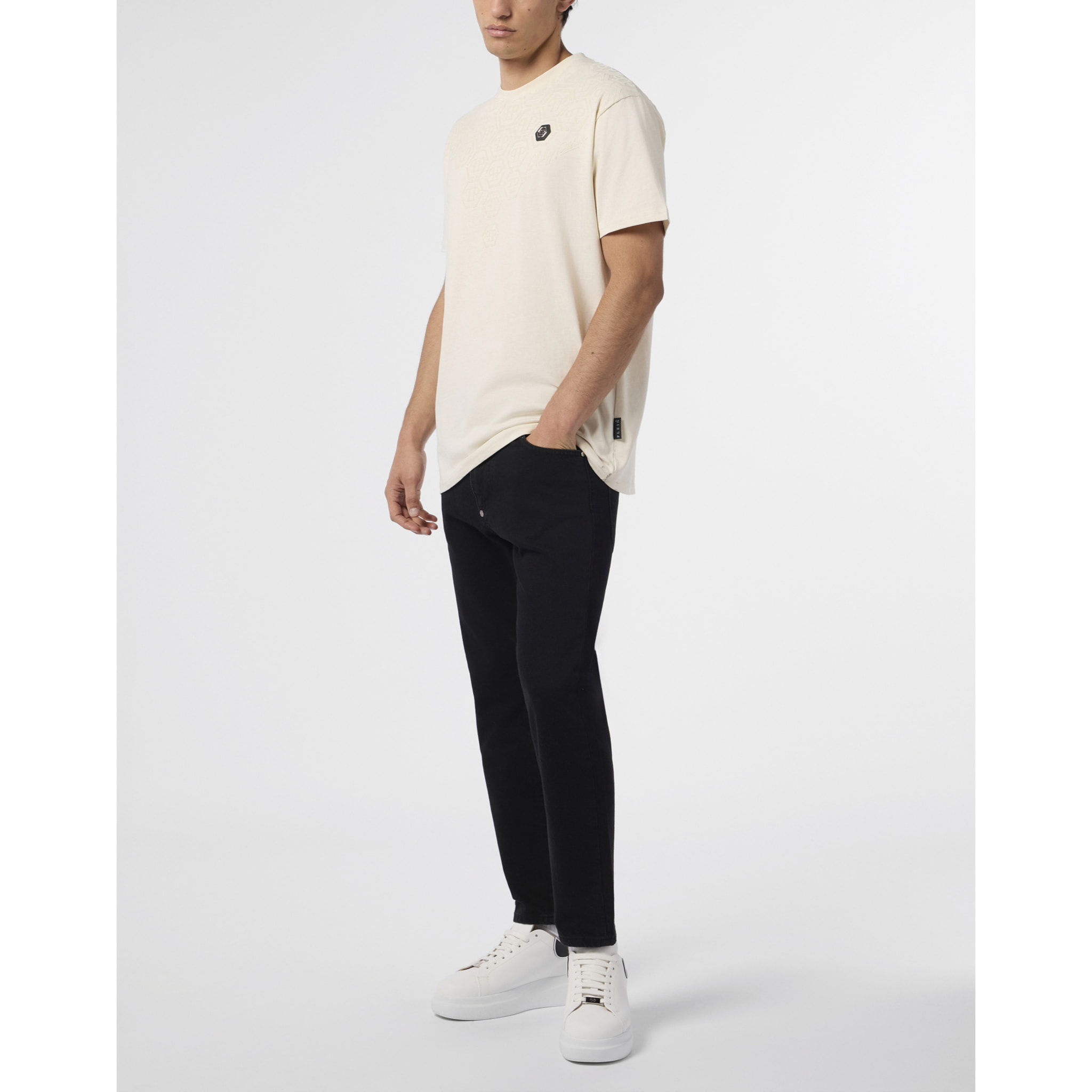 PHILIPP PLEIN Round Neck T-Shirt Degrade Monogram Monogram