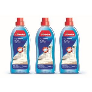 Vileda - 3 bouteilles 750ml 12SPRAY Active Cleaner - Détergent prêt à l'emploi