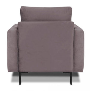 Fauteuil Caruso Velours Gris foncé - 1 Place