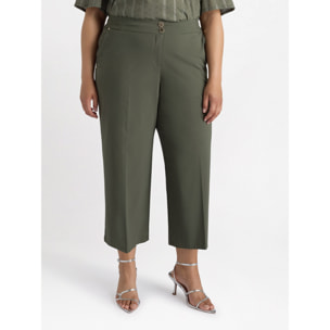 Fiorella Rubino - Pantaloni cropped leggeri - Verde militare