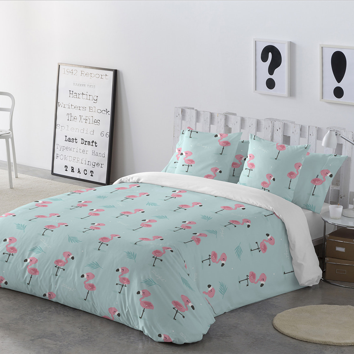 Funda de almohada 45x110 cm (cama de 90 cm) FLAMINGOS