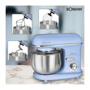 Robot pétrin multifonction 5L 1100W Bomann KM 6030 CB Bleu