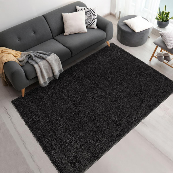 Tapis shaggy tissé motif uni BAIVAL