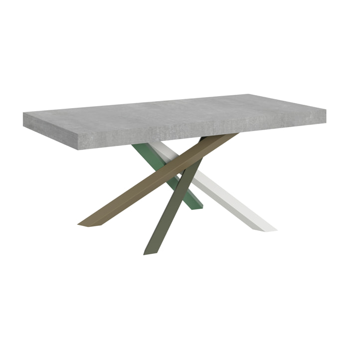 Table extensible 90x200/460 cm Volantis Gris Béton cadre 4/A