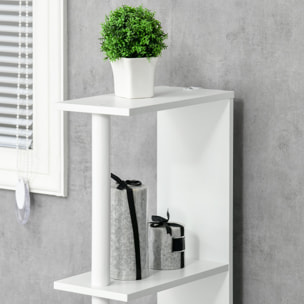 kleankin Armario Alto de Baño con 2 Puertas y 2 Estantes Abiertos Columna Auxiliar de Baño para Salón Aseo Dormitorio Estilo Moderno 15,2x29,8x118 cm Blanco y Natural