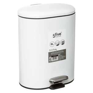 Poubelle soft close métal 6L "Siliflex" blanc