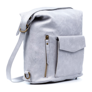 FIRENZE ARTEGIANI Borsa a Spalla da Donna Irene. Vera Pelle Scamosciata Stone Washed Made in Italy 31x13x32 Cm. Colore: grigio chiaro