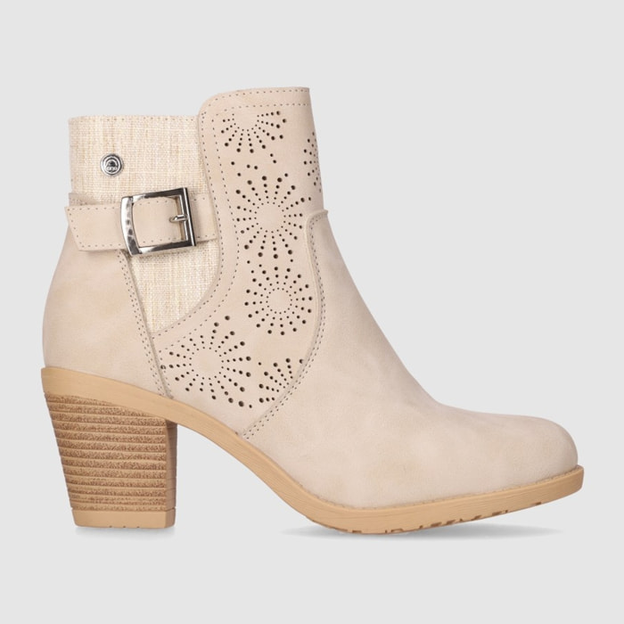 Botines - Beig - Tacón: 6 cm