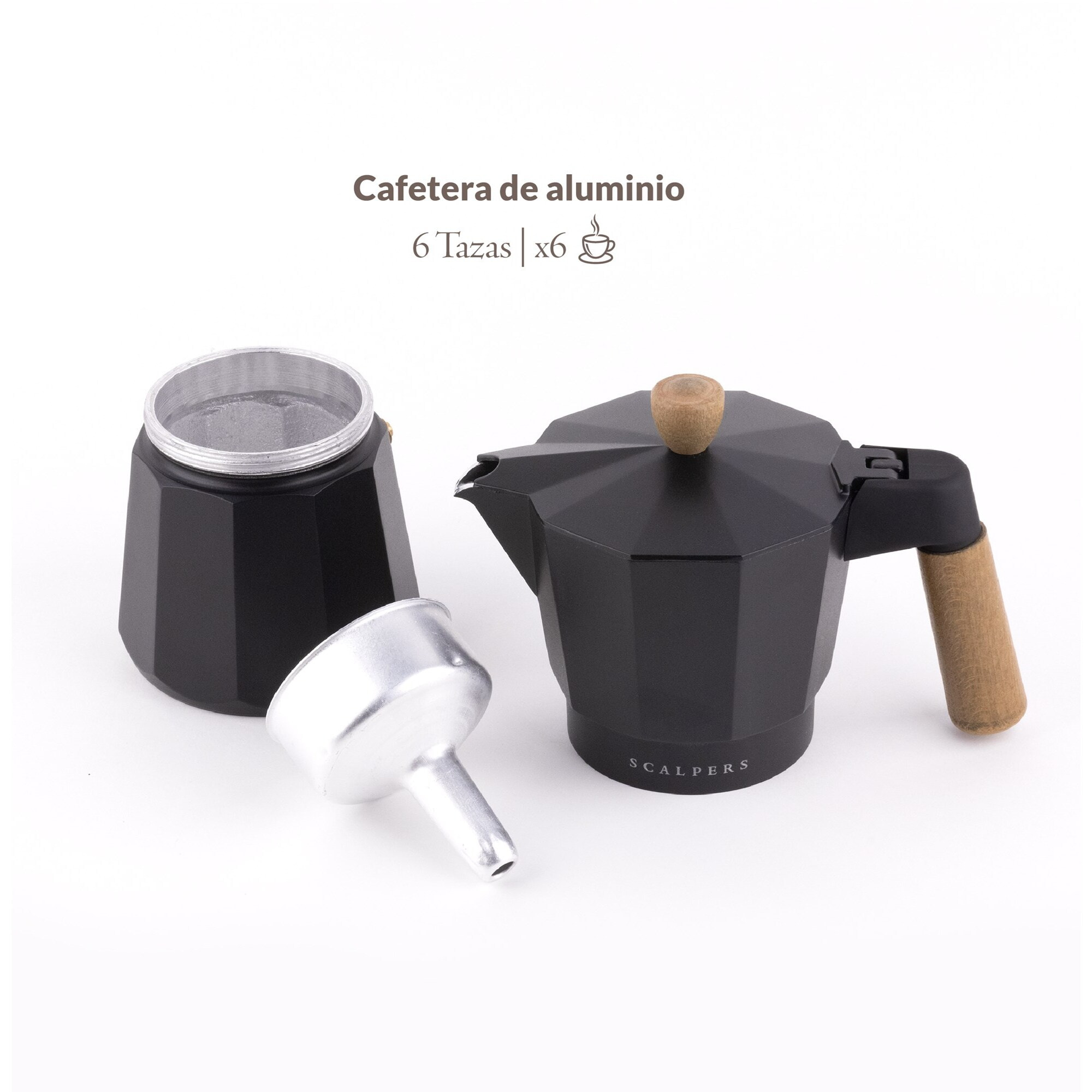 Cafetera 6 tazas aluminio scalpers home