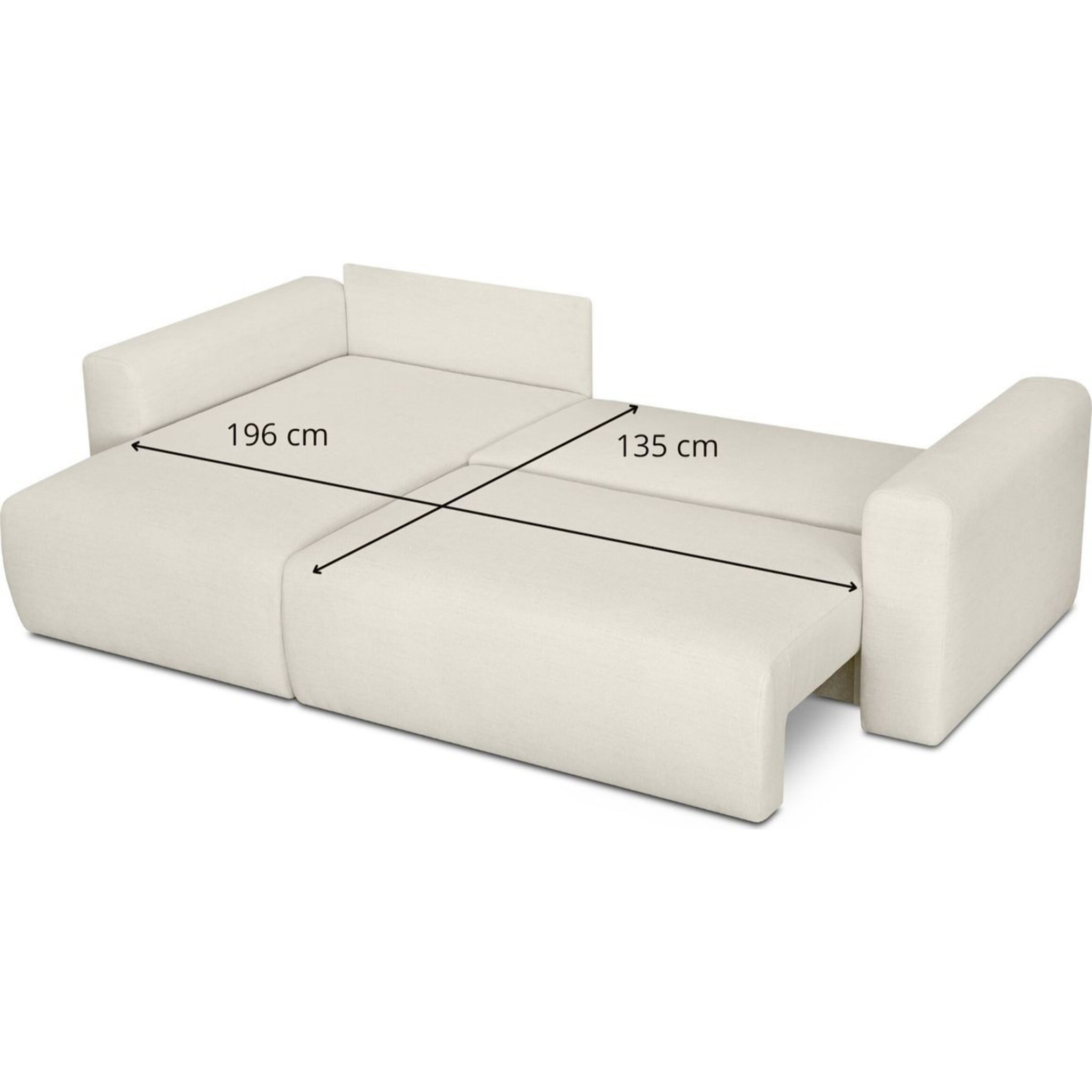 Canapé d'angle convertible 4 places en tissu - DAVIS