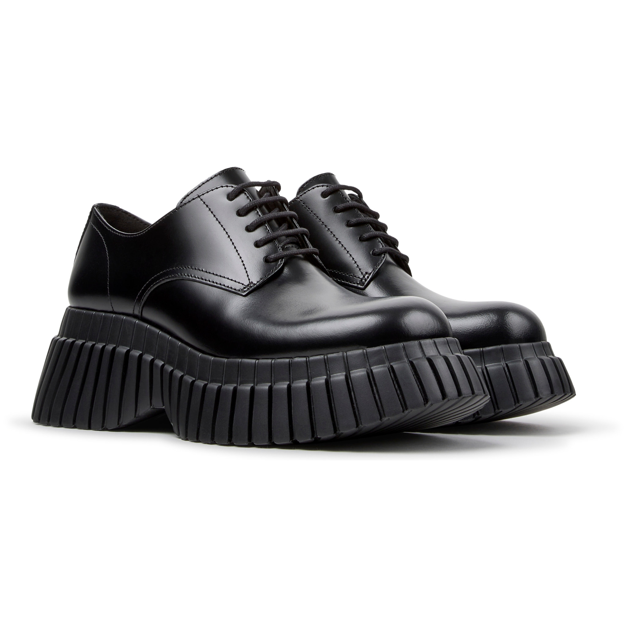 Zapatos de cordones - CAMPER Pix BCN - Negro - Piel lisa