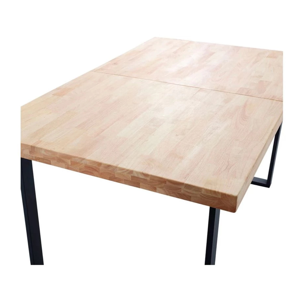 Mesa de comedor extensible Natural Roble salvaje - Negro