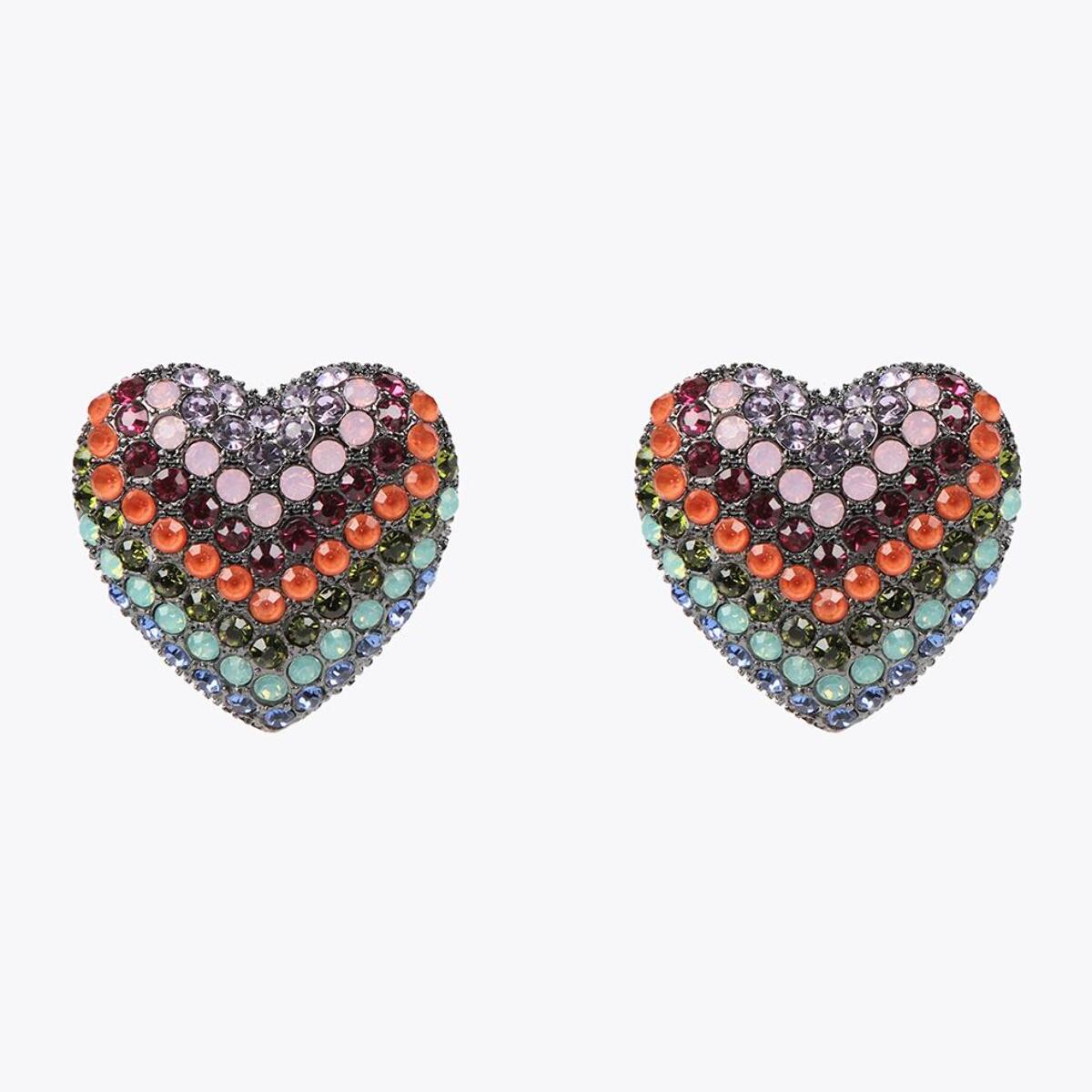 Orecchini maxi cuore arcobaleno