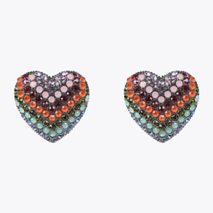 Orecchini maxi cuore arcobaleno