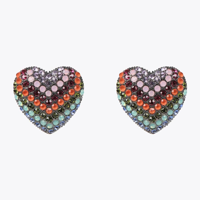 Orecchini maxi cuore arcobaleno