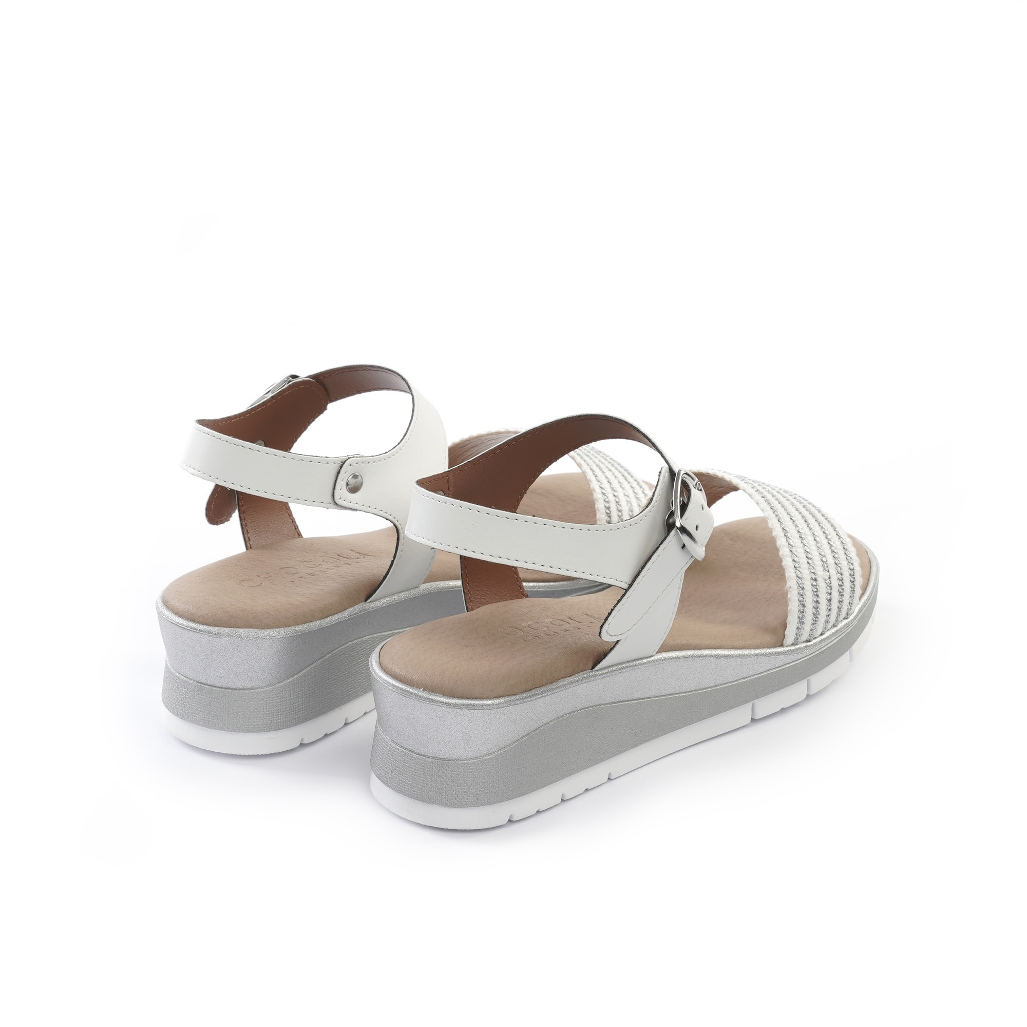 SANDALO ZEPPA FASCIA CORTECCIA ARGENTO