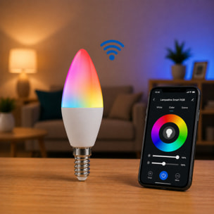 OMEGA Lampadina Smart Candela LD193 RGB+CCT 5W E14